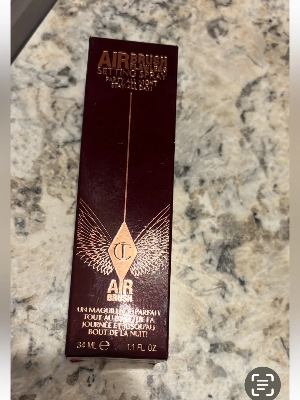 NWT Charlotte Tilbury Airbrush Flawless Setting Spray Travel Size 34mL